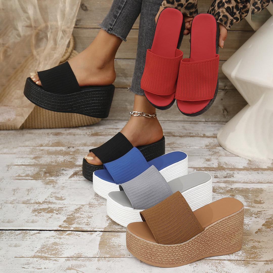 Damen Wedge-Pantoletten mit komfortablem Fußbett und flexiblem Obermaterial EB