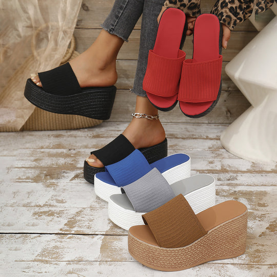 Damen Wedge-Pantoletten mit komfortablem Fußbett und flexiblem Obermaterial EB