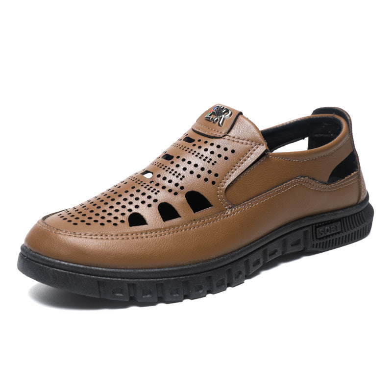 Herren Komfortable Slip-On Lederschuhe mit belüftetem Design EB