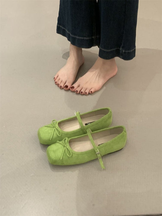 Damen Ballerinas mit modischem Riemchen und dekorativem Schleifendesign EB