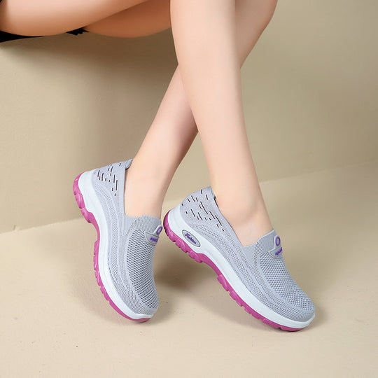 Damen Atmungsaktive Slip-On Sneakers mit flexibler Sohle EB