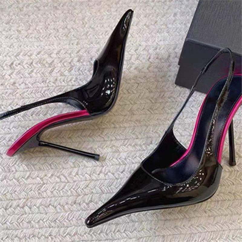 Damen elegante spitze Slingbacks mit transparentem Design EB