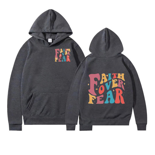 Damen Kapuzenpullover mit kreativem Schriftzug und weichem Innenfleece EB