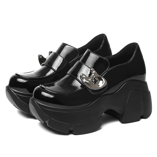 Damen modische Plateau-Schuhe mit einzigartigem Schnallen-Design EB