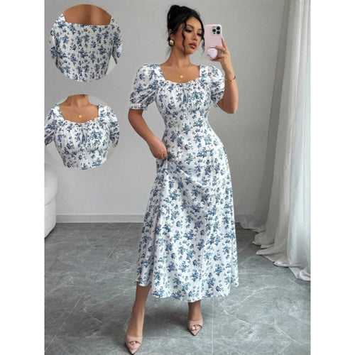 Damen Maxi-Kleid im romantischen Blumenmuster EB