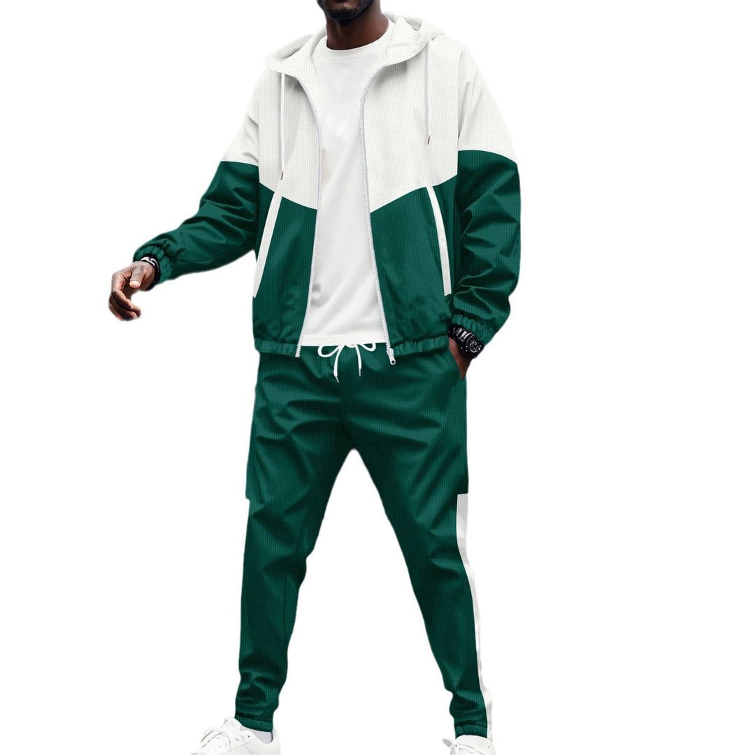 Herren Sportanzug mit modernem Farbblock-Design und atmungsaktiven Materialien EB