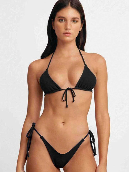Damen Triangel-Bikini mit verstellbaren Bindebändern EB