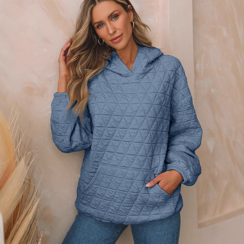 Damen Kapuzenpullover mit strukturiertem Steppmuster und praktischen Taschen EB