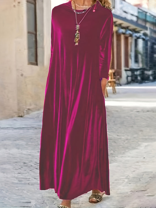 Damen Maxikleid mit elegantem Schnitt und Taschen EB