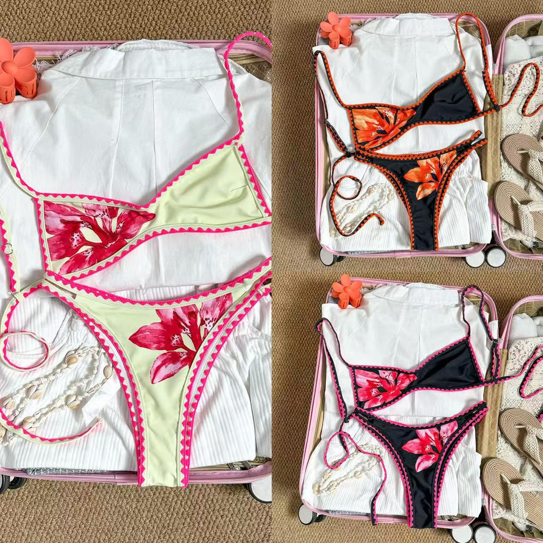 Damen Bikini-Set mit floralen Akzenten und raffinierten Details EB