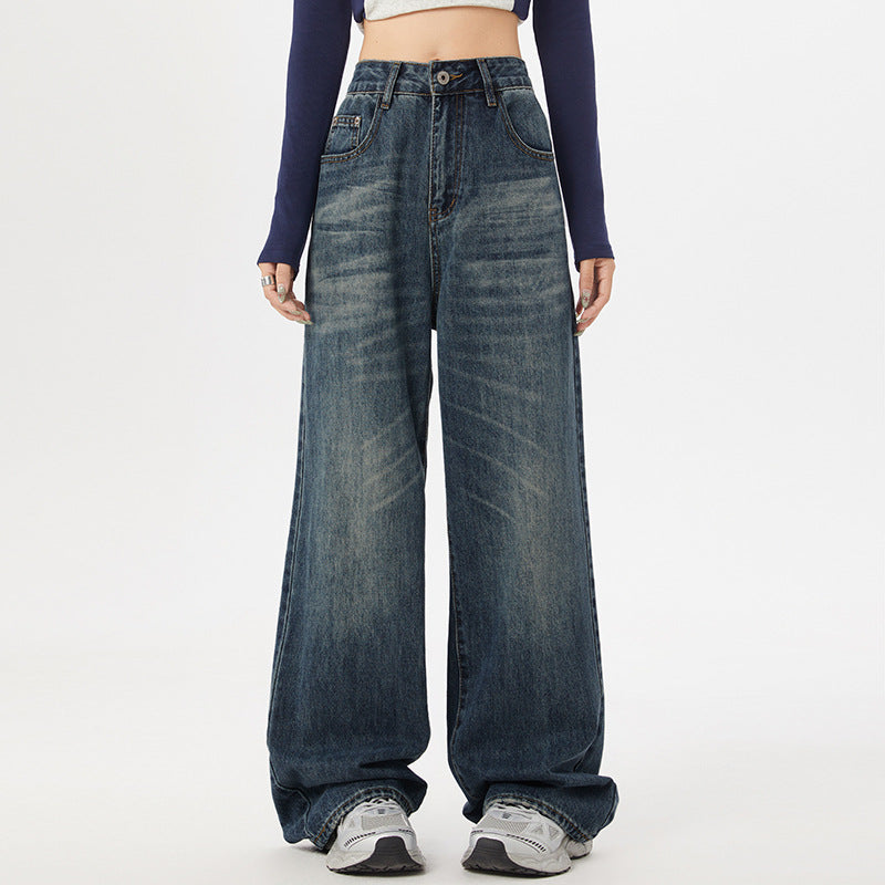 Damen Weite Jeans mit hohem Bund und moderner Waschung EB