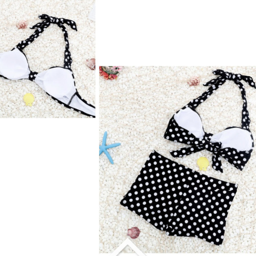 Damen Bikini-Set mit gepolstertem Oberteil und hochgeschnittenem Höschen EB