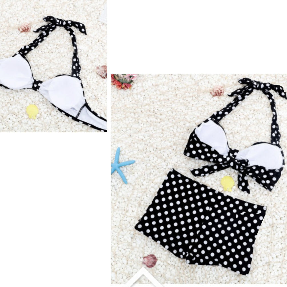 Damen Bikini-Set mit gepolstertem Oberteil und hochgeschnittenem Höschen EB