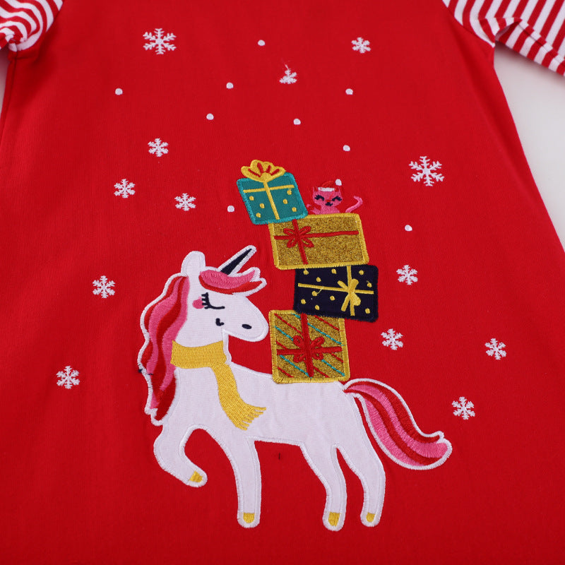 Mädchen Tüllkleid mit verspieltem Einhorn-Motiv und festlicher Grafik EB