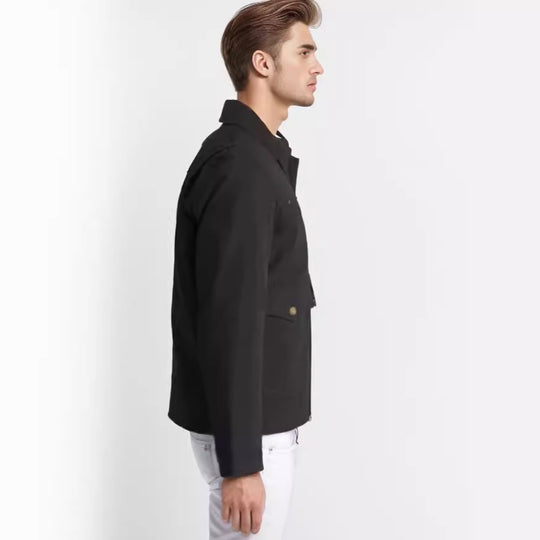 Herren lässige Utility-Jacke mit praktischen Taschen und robustem Design EB