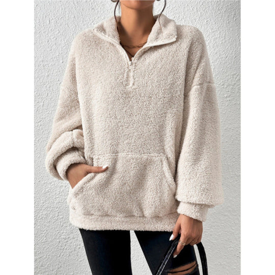 Damen Fleece-Pullover mit hohem Kragen EB