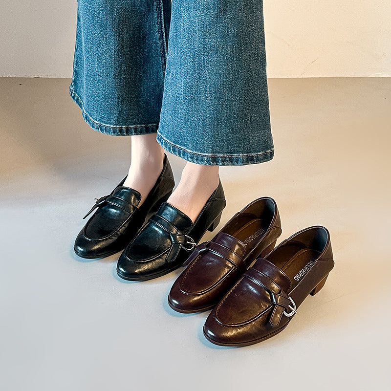 Damen Elegante Mokassins mit modischem Schnallen-Detail EB