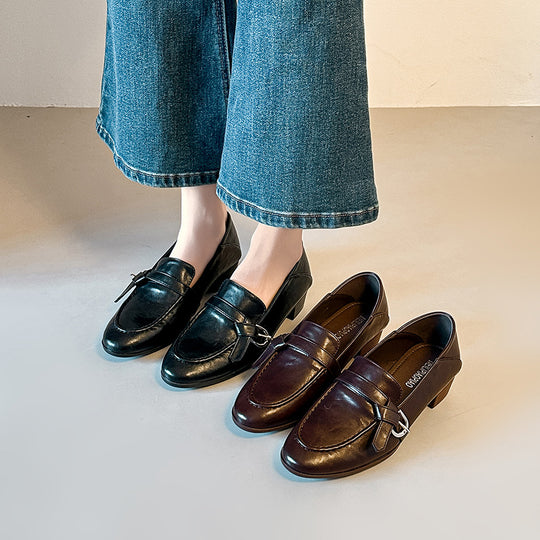 Damen Elegante Mokassins mit modischem Schnallen-Detail EB
