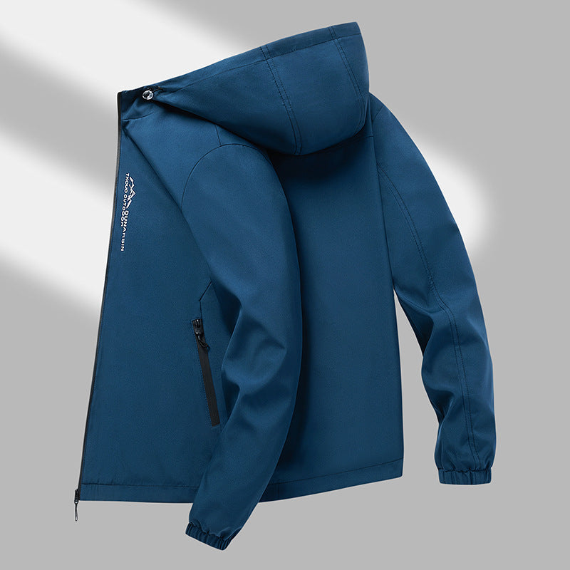 Herren winddichte Softshelljacke mit verstellbarer Kapuze, wasserabweisender Membran und sicheren Reißverschlusstaschen EB