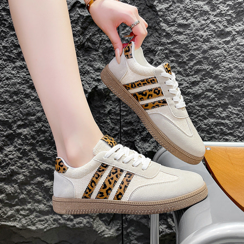 Damen modische Sneakers mit einzigartigem Leo-Design und bequemer Sohle EB