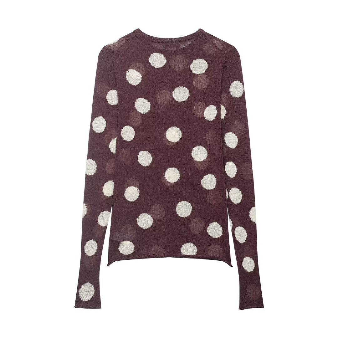 Damen Langarmshirt mit modernem Punkdesign und hochwertiger Baumwolle EB