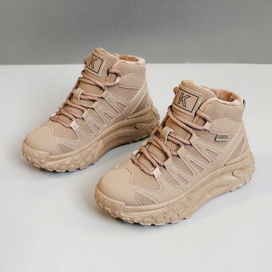 Damen Sportliche Winter Sneakers mit hochgezogenem Schaft und rutschfester Sohle EB