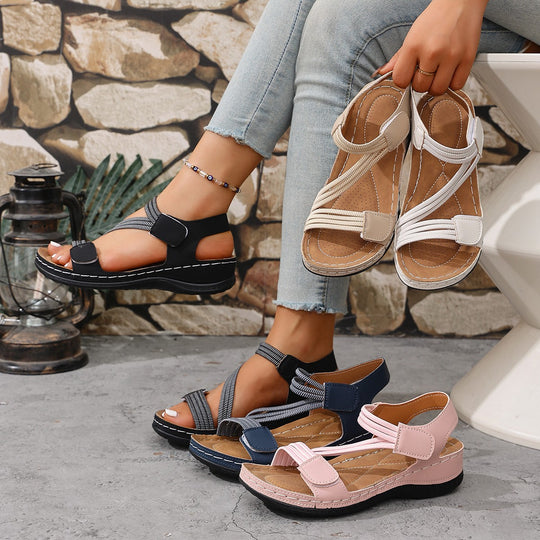 Damen Komfortable Sandalen mit verstellbaren Riemen EB