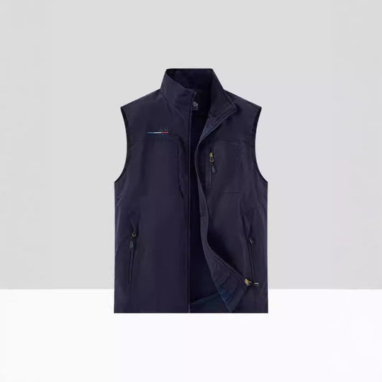 Herren Leichte Atmungsaktive Outdoor-Softshellweste mit Mesh-Innenfutter und Mehrfach-Reißverschlusstaschen EB