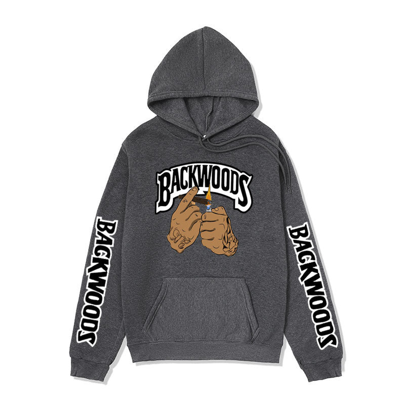 Damen Kapuzensweater mit kreativen Grafikdesign und seitlichen Kängurutaschen EB
