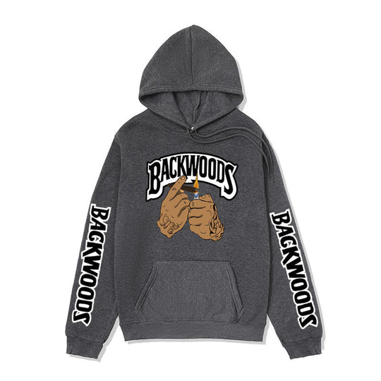 Damen Kapuzensweater mit kreativen Grafikdesign und seitlichen Kängurutaschen EB
