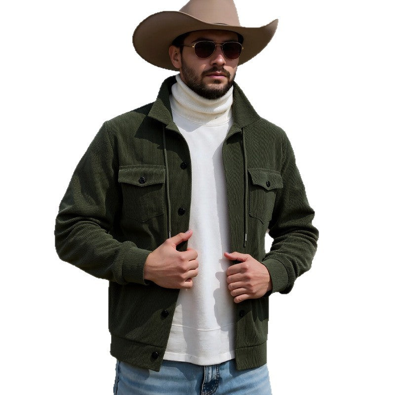 Herren lässige Strickjacke mit praktischen Brusttaschen und modernem Stehkragen EB