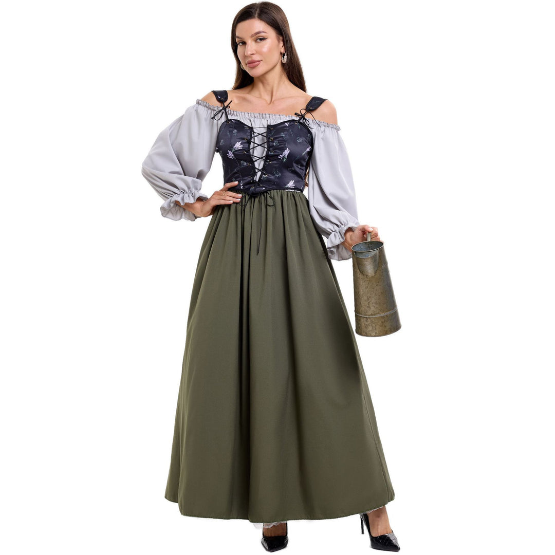 Damen Trachtenkleid mit romantischem Oberteil und fließendem Rock EB