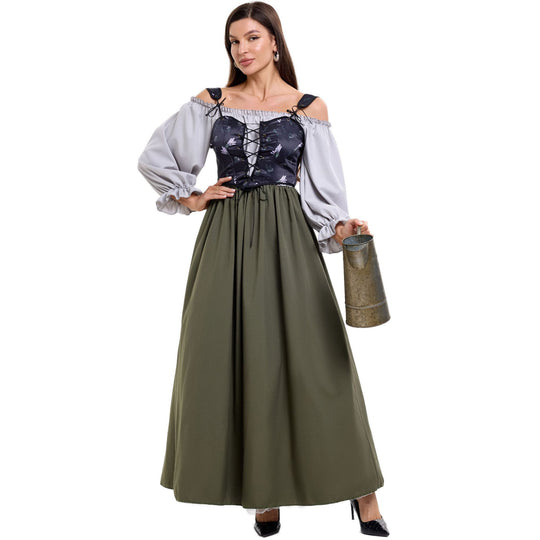 Damen Trachtenkleid mit romantischem Oberteil und fließendem Rock EB