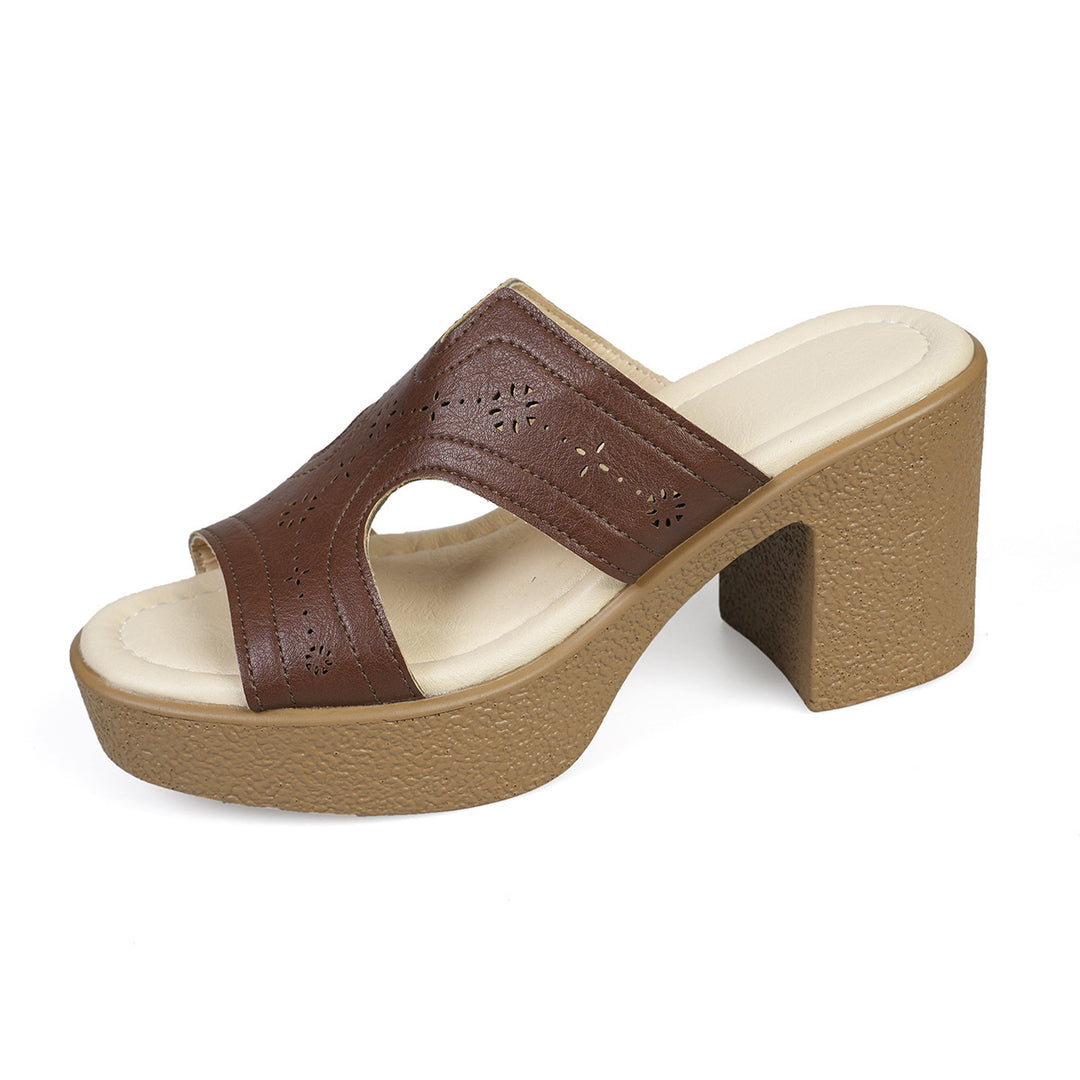 Damen Elegante und luftige Sandalen mit hohem Blockabsatz EB