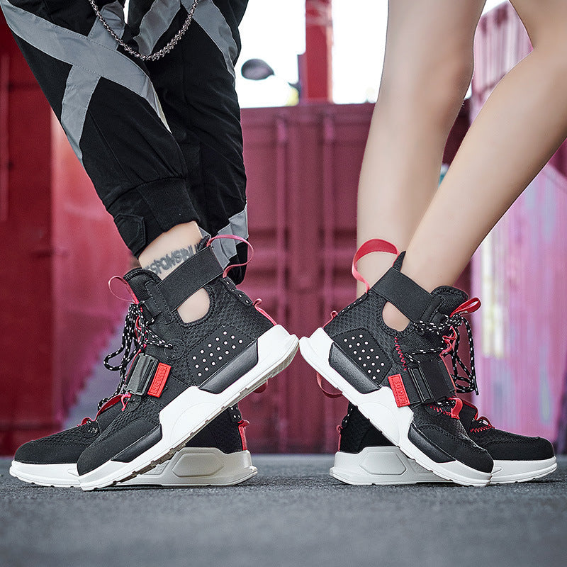 Damen Sportliche High-Top Sneaker mit verstellbarem Riemensystem EB