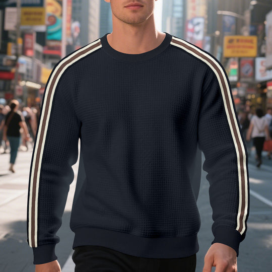 Herren Sweatshirt mit strukturiertem Material und modischen Streifen EB