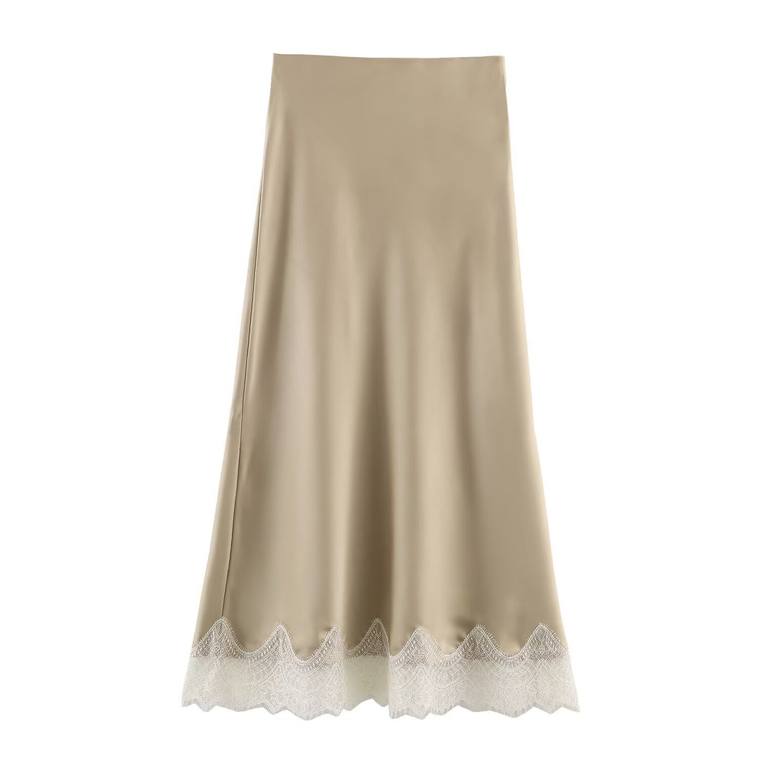 Damen elegantes Nachthemd mit zarter Spitzenverzierung EB