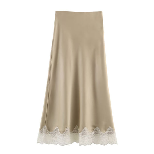 Damen elegantes Nachthemd mit zarter Spitzenverzierung EB