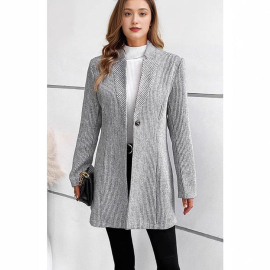 Damen Moderne Strickblazer mit schmalem Schnitt und eleganten Details EB