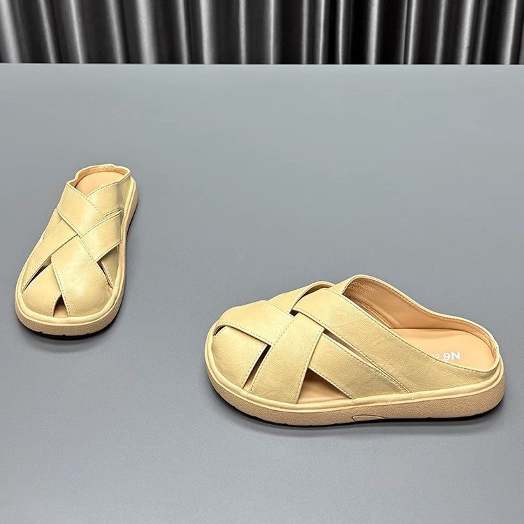 Damen bequeme Slipper mit elegantem Kreuzdesign und rutschfester Sohle EB
