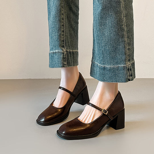 Damen Mary Jane Pumps mit modischem Riemchen EB