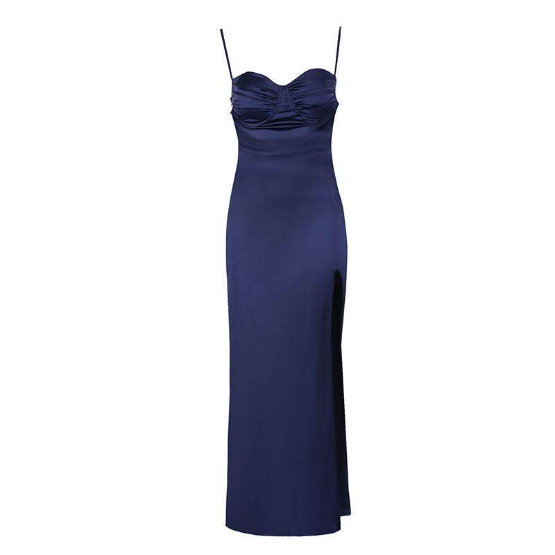 Damen Elegantes Abendkleid mit raffinierten Rüschendetails und seitlichem Schlitz EB