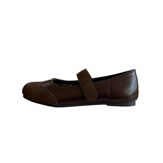 Damen Elegante Mary Jane Ballerinas mit verstellbarem Riemchen und hochwertiger Oberflächenstruktur EB