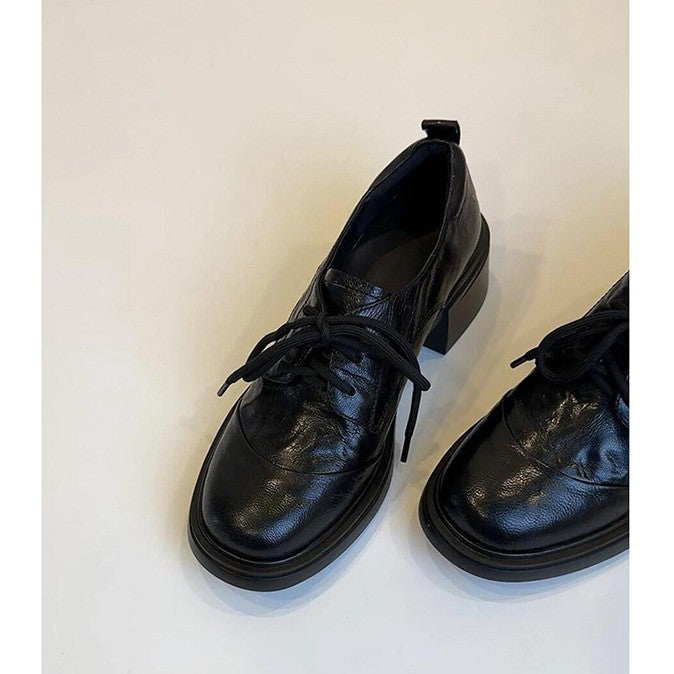 Damen Klassische Schnürschuhe mit komfortablem Blockabsatz EB