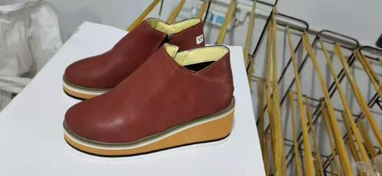 Damen modische Wedge-Booties mit rutschfester Sohle und weichem Innenfutter EB