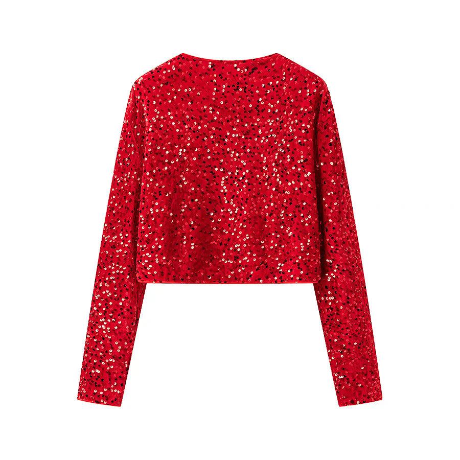 Damen modische Kurzjacke mit eleganten Bindebändern EB