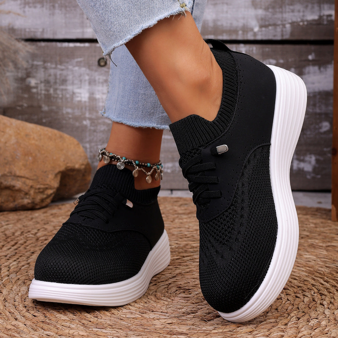 Damen komfortable Sneaker mit atmungsaktivem Obermaterial und flexiblem Fußbett EB