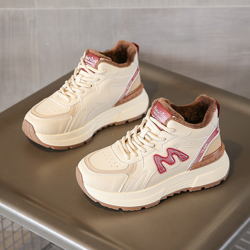 Damen Sportliche High-Top Sneakers mit kuscheligem Innenfutter und rutschfester Profilsohle EB