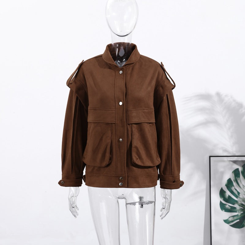 Damen Oversized Veloursjacke EB