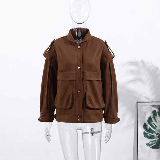 Damen Oversized Veloursjacke EB